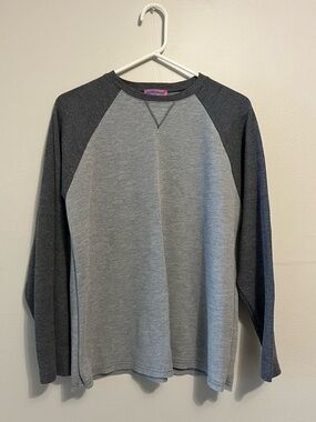 Edikted Raglan Thermal Long Sleeve - Light Gray & Charcoal